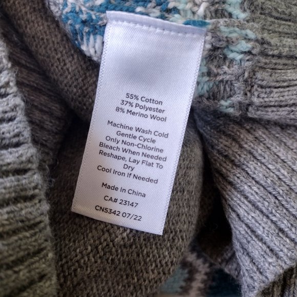 Talbots Merino Wool Blend Women's Crew Neck Sweater Argyle Sz M - Picture 2 of 7